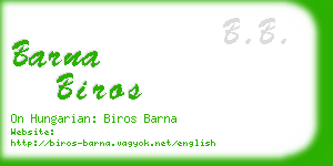 barna biros business card